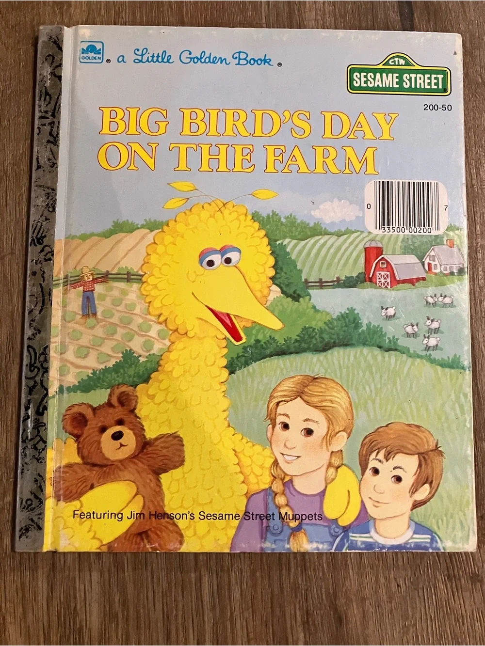 Sesame Street Big Bird Yellow and Blue Little Golden Book vintage